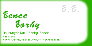 bence borhy business card